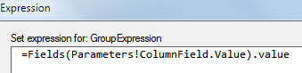 The column grouping expression