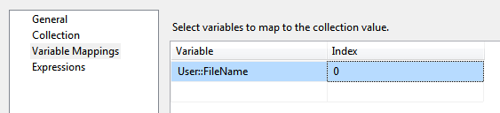 Variable to hold file name
