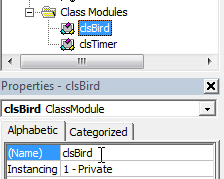 Bird class module