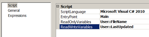 Variables for script