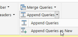 Append query as new