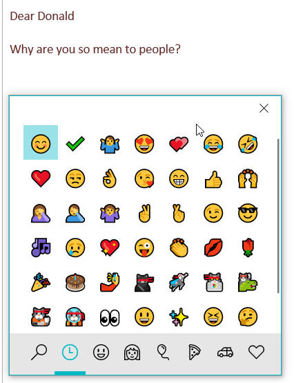 Choosing an emoji