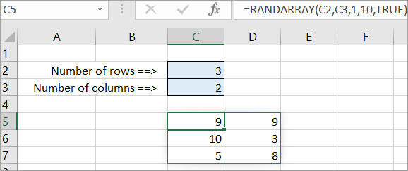 Complete RANDARRAY function