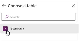 Choosing a table