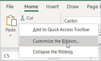 Customising your ribbon