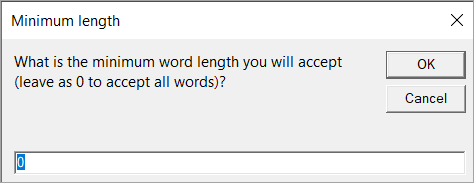 Choosing minimum word length