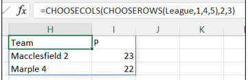 Nested CHOOSEROWS and CHOOSECOLS