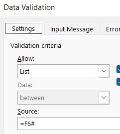 Name cell validation