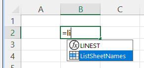 ListSheetNames function