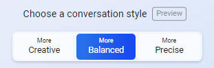 Bing conversation styles