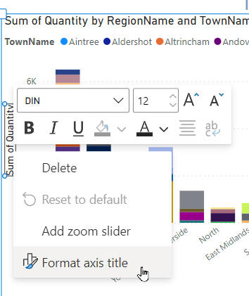 Formatting an axis title
