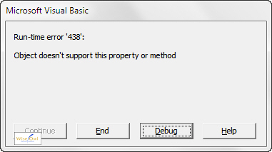 Error message - property or method not supported