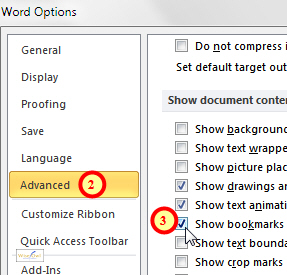 Word Options dialog box