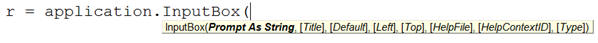 Application.InputBox arguments