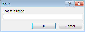 Input range dialog box