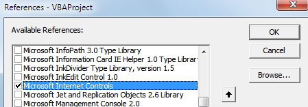 The Microsoft Internet Controls object library