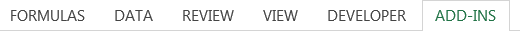 Add-ins tab on ribbon