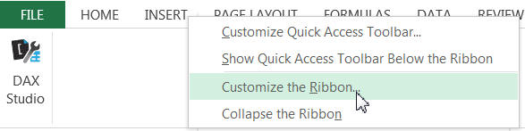 Customising ribbon