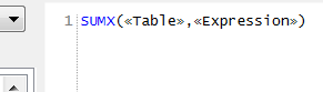 SUMX expression syntax