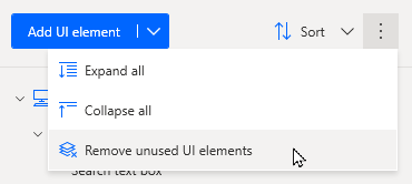 Removing unused UI elements