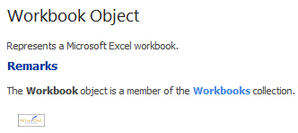 Example of help for workbook object