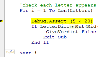 Example of debug.assert