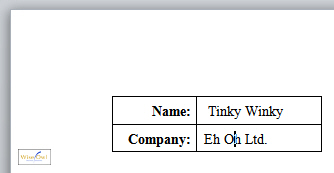 Example document in Word