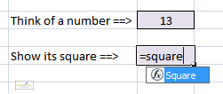 Typing in SQUARE function