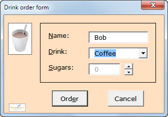 Drinks order form