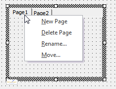 Context menu for multipage control