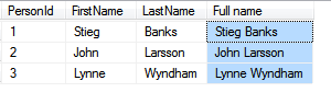Full name derived column