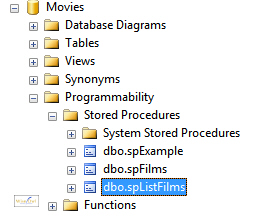 Stored procedure in database