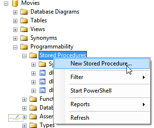 Creating a stored procedure