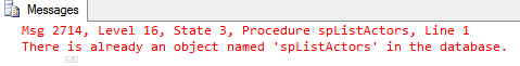 Error on creating sp