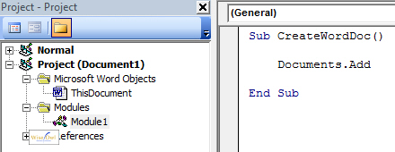 Adding documents in Word