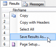 Saving query results