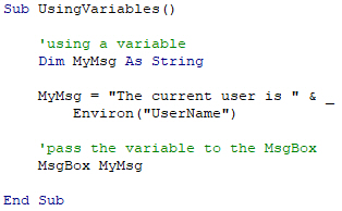 Using variable
