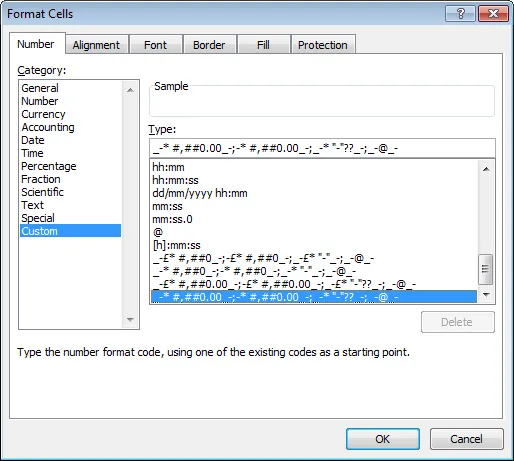 Format cells