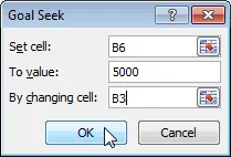 Goal seek dialog