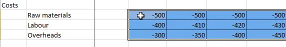 Selecting cells