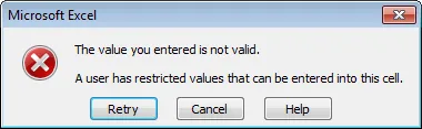 Validation error