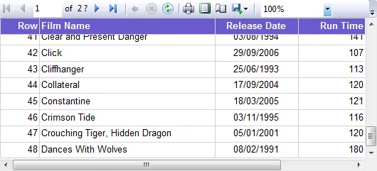 Rows per page