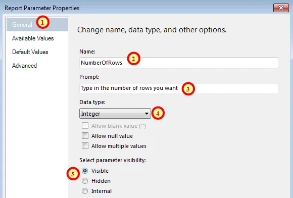 Parameter configuration