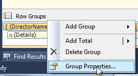 Displaying group properties