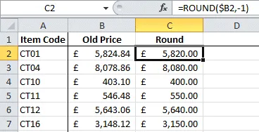 Rounding to the nearest 10