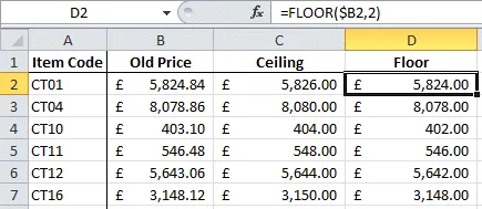 CEILING and FLOOR functions