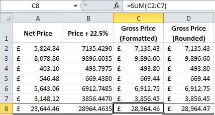 Using number formatting