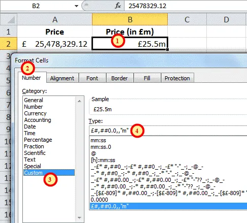 Custom number formatting