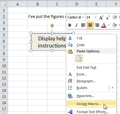 Right-click to assign macro