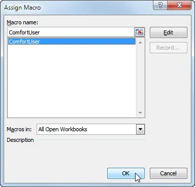 Assigning macro